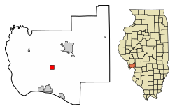 Location of Otterville in Jersey County, Illinois.