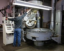 A coffee roaster at Kobos Coffee