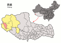Location of Gar County within Tibet Autonomous Region