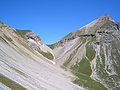 Blick auf das Serlesjöchl und den Gipfelaufbau