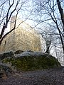 Escarpemauer unterhalb der Schildmauer der Burg Blankenhorn (Eibensbach)