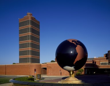 The tower of the Johnson Wax Headquarters and Research Center (1944–50)