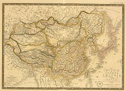 1836 French map of China and Japan
