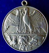 Medaille, Erster Weltkrieg: Adler der Mittelmächte über Tierallegorien der Entente