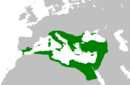 The Byzantine Empire during its greatest territorial extent under Justinian