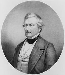 Black and white engraved portrait of Fillmore