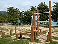 Fitness trail exercise station at Magens