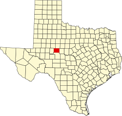 Karte von Coke County innerhalb von Texas