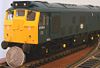 Prototype model of an OO scale British Railways Class 25 shown with an 18 mm diameter coin for size