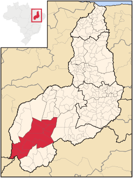 Ligging van de Braziliaanse microregio Alto Médio Gurguéia in Piauí