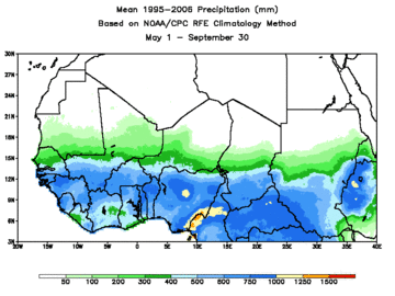 Annual rainfall in the Sahel