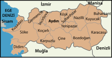 Aydın (il) haritası