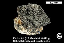 Schmelzkruste vom Meteorit Eichstädt