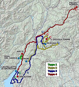 Routekaart van de Ronde van Trentino 2012