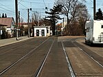 Blick von der Aufstellgruppe in die Gleisschleife Bjornsonstraße, 2022