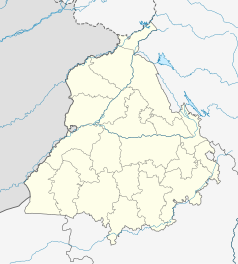 Mapa konturowa Pendżabu, po prawej znajduje się punkt z opisem „Sahibzada Ajit Singh Nagar”