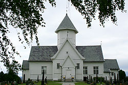 View of the village church, Kolbu Church