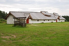 Reconstructed Iron Age hall at Veien, Norway. Roman Iron Age, 1st-2nd century AD.[7]