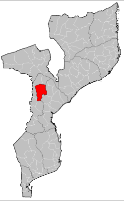 Macossa District on the map of Mozambique