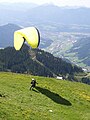 Start of a paraglider from the Hohe Salve