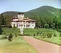 View of the Likani Palace from the Kura River, Borjomi, Georgia