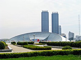 Het Tianjin museum en nabijgelegen Yinhe-park