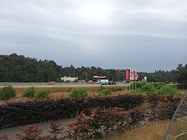 Gezien vanaf Verzorginsplaats Hendriksbos aan de andere kant van de A28