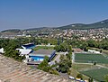 Blick von der Burg Nitra auf die Stadionanlage (September 2011)