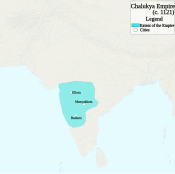 Greatest extent of the Western Chalukya Empire, 1121D[2]
