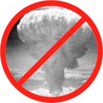 Anti nükleer sembol, mantar bulutunun bir varyasyonu ve "hayır" işareti