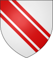 Argent a bend cotised gules