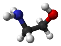 Molecuulmodel van 2-amino-ethanol