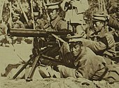 Machine guns were not used to their full potential. In 1924, a foreign observer was surprised by the failure to use Maxim guns to spread enfilading fire or harass enemy supply lines.[203]