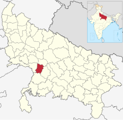 Location of Auraiya district in Uttar Pradesh