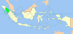 Kaart van de Provincie Noord-Sumatra in Indonesië