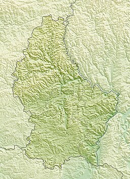 Location of Upper Sûre Lake in Luxembourg.