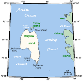 Map showing Peary Channel