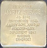 Stolperstein für Moritz Servos