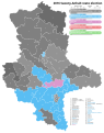 2016 Saxony-Anhalt state election, Red is SPD, Black is CDU, AfD is Blue, Pink is Linke