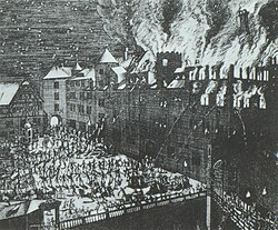 Bild 2. Schillerplatz, Brand der Alten Kanzlei, 1683.