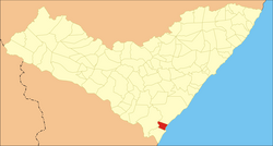 Location of Feliz Deserto in Alagoas