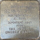 Stolperstein für Selma Neufeld