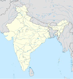 Mapa konturowa Indii, po lewej nieco na dole znajduje się punkt z opisem „Ajholeಐಹೊಳ”