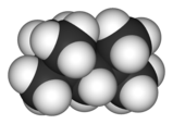 Spacefill model of 2,2,4-trimethylpentane