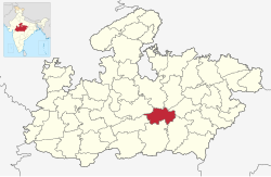 Location of Narsinghpur district in Madhya Pradesh