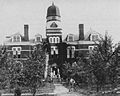 The first building on the OU campus, which burned down in 1903