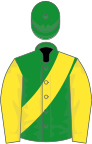 Green, yellow sash and sleeves