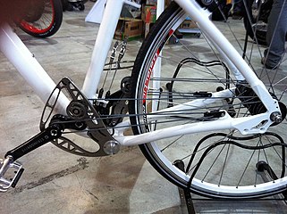 A wire rope and pulley drive on a stringbike