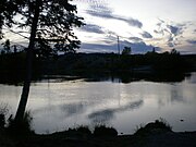 The Yellowknife River, about 9.1 km (5.7 mi) from Yellowknife, just after sunset