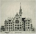 Pädagogium, Architektenzeichnung des Neubaus von 1899–1901